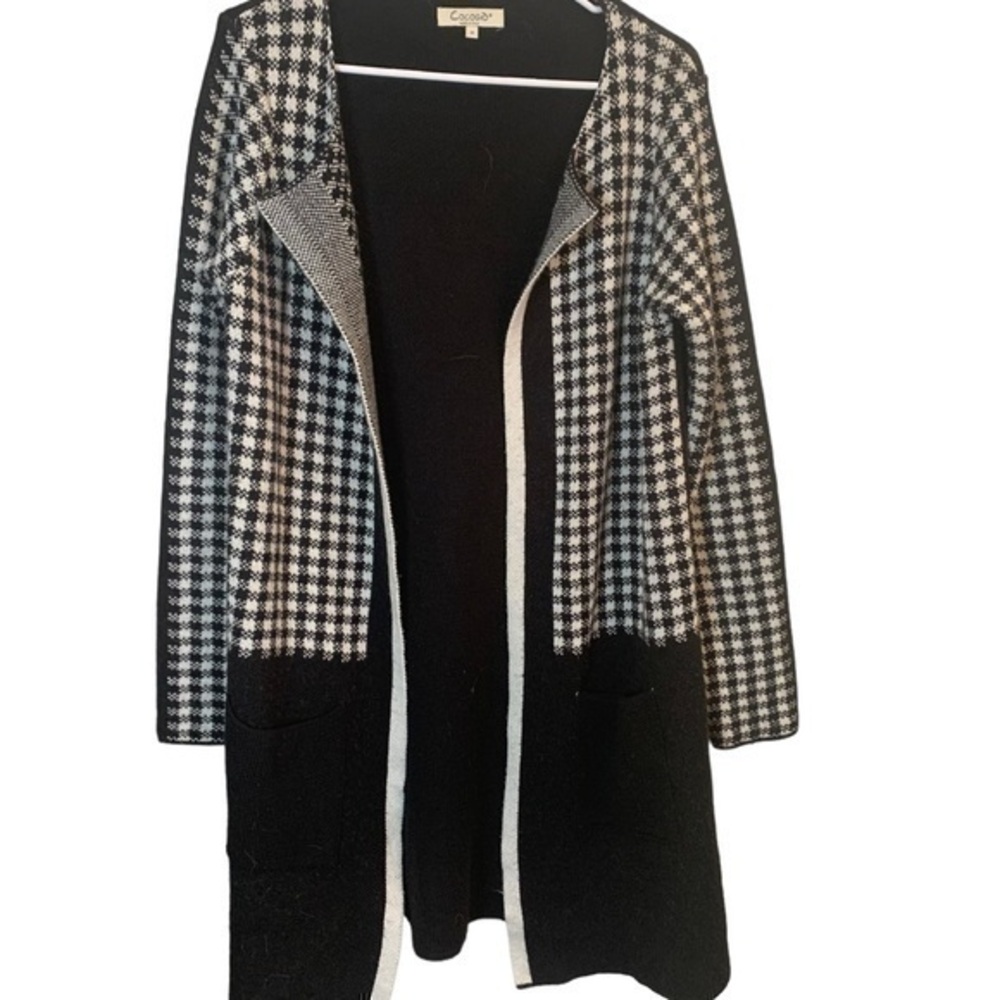 Cocogio Authentic Italian Merino Wool Duster Sweater Jacket Size Medium .